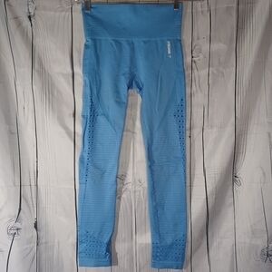 Gymshark Blue Leggings with Mesh Detail